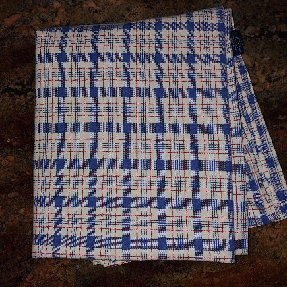 Ralph Lauren QUEEN Oakley Plaid Flat Cotton Sheet 86x102